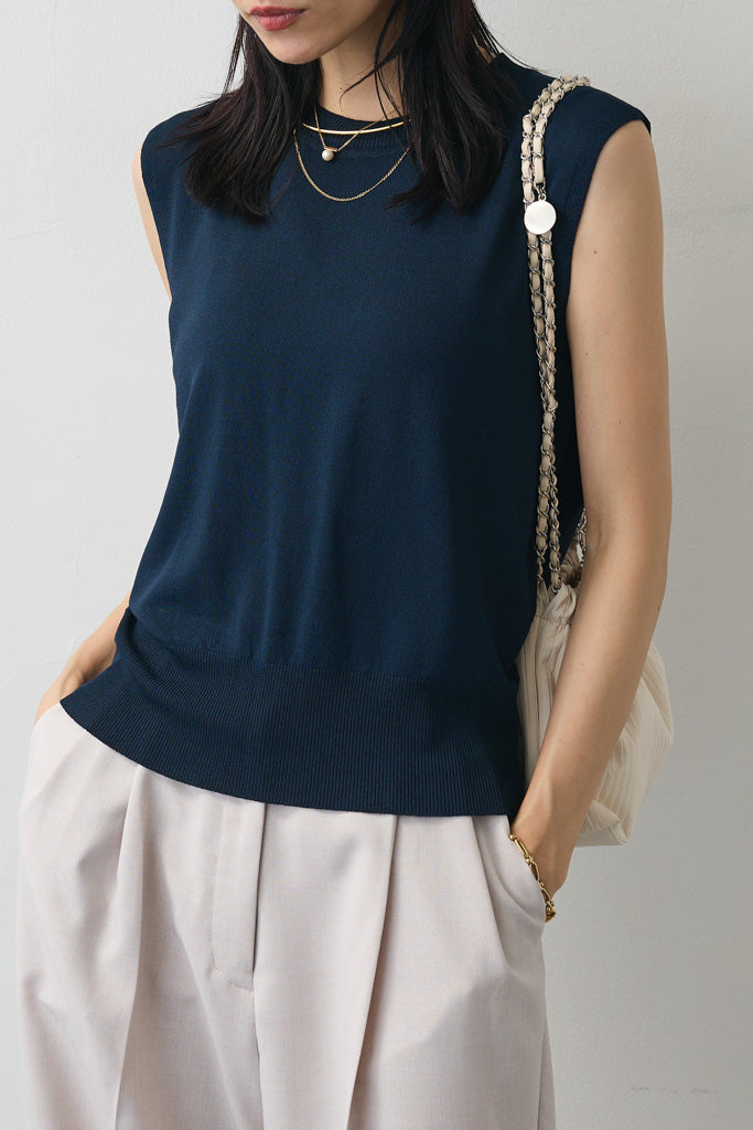 予約]バックオープンノースリサマーニット – Frene