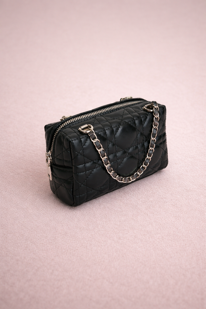 [予約]デザインキルティングミンボストンチェーンBAG