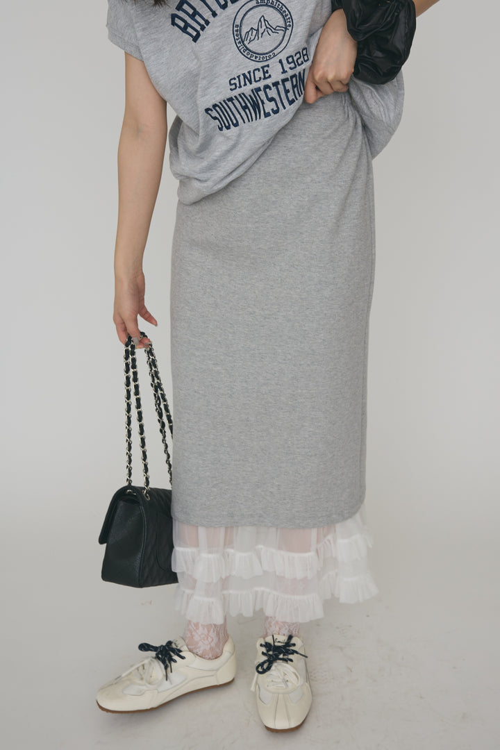 [予約]フリルヘムスウェットスリットスカート