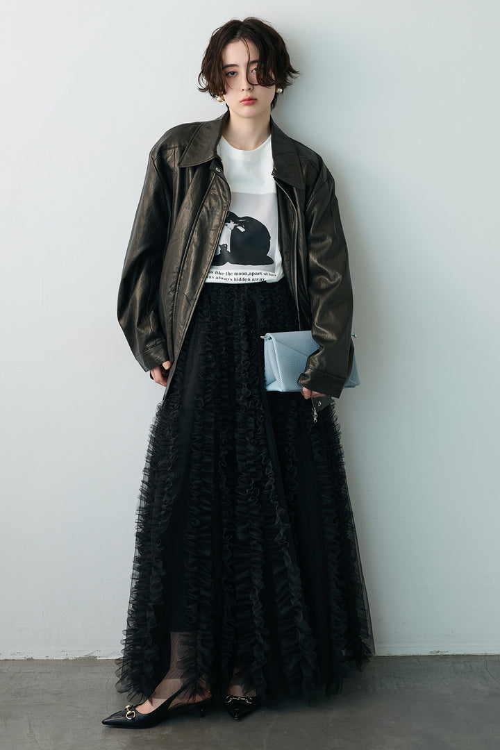 [予約]グロッシーワッシャーレザーライクジャケット