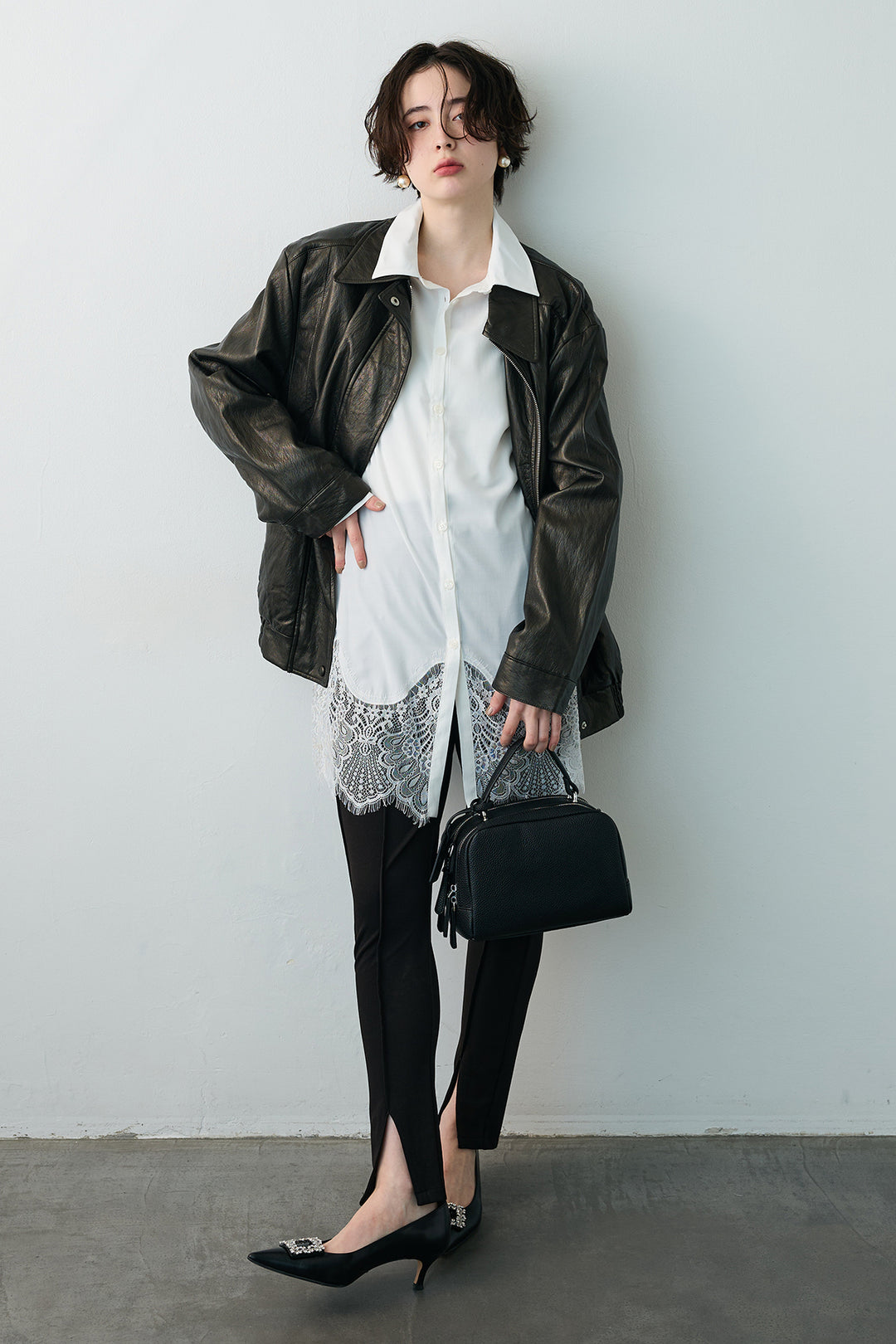 [予約]グロッシーワッシャーレザーライクジャケット