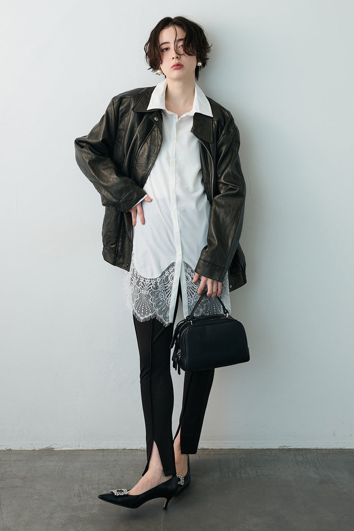 [予約]グロッシーワッシャーレザーライクジャケット