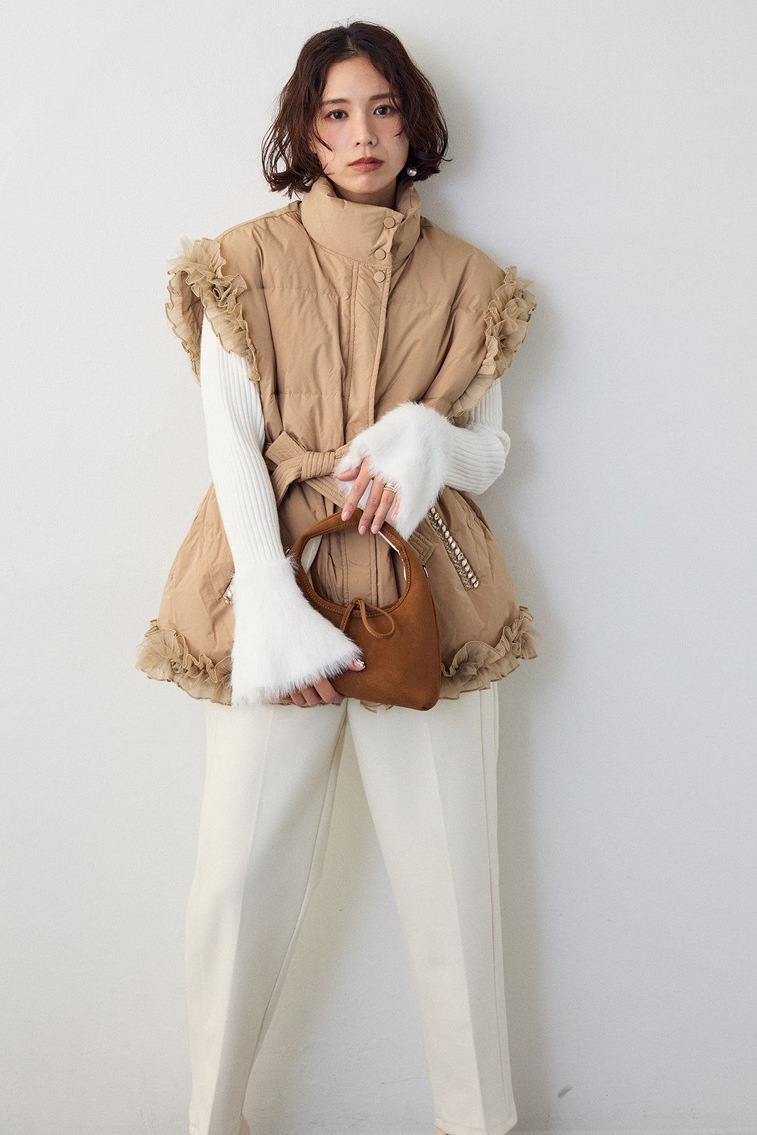 [予約]フリルチュールスリーブ美ラインベスト