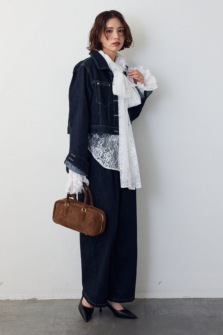 [予約]クロップドデニムセットアップ