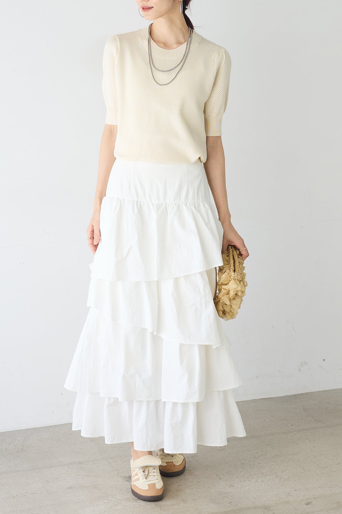 予約]ランダムフリルティアードスカート – Frene