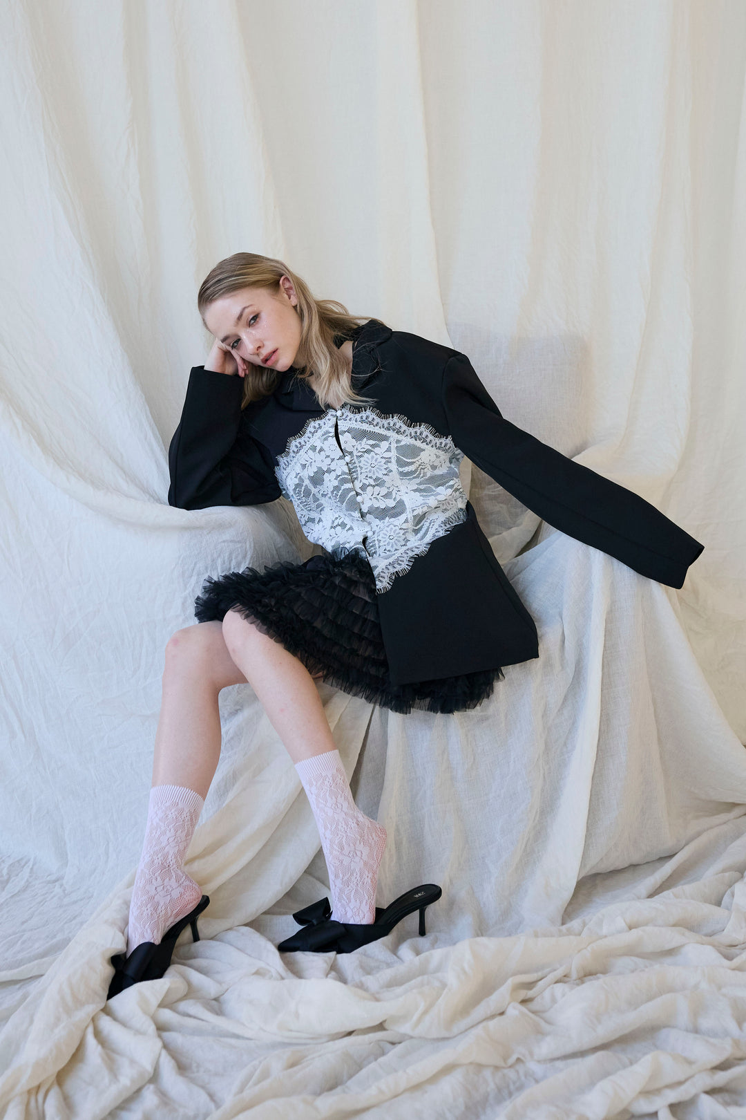 [予約]美ラインウエストレースデザインジャケット