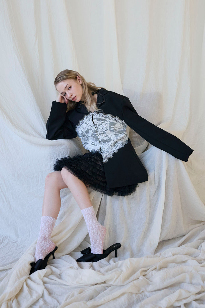 [予約]美ラインウエストレースデザインジャケット