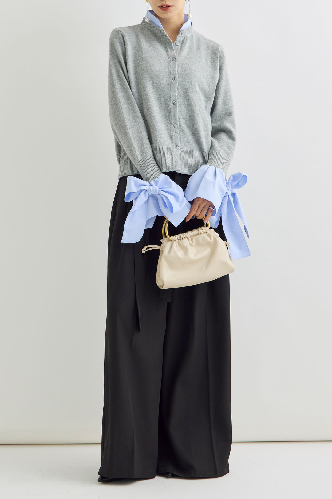 [予約]とろみタックハイウエストタックワイドパンツ