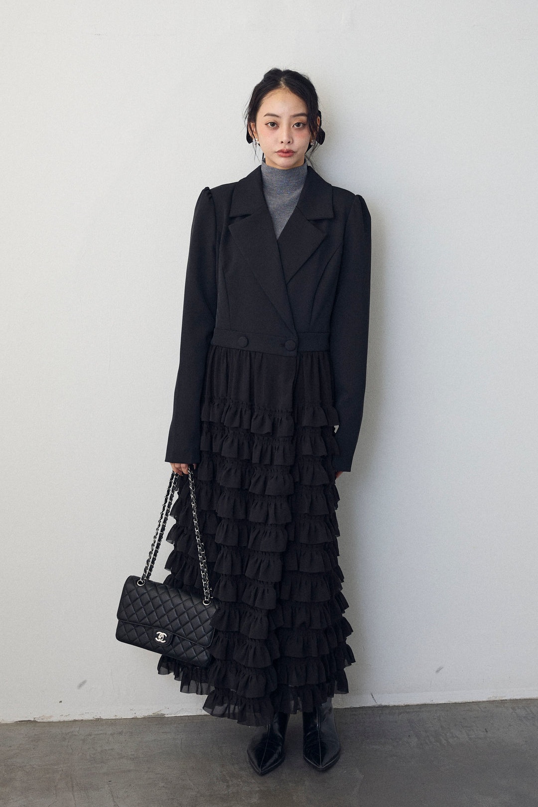 [予約]ティアードチュールドッキングジャケットワンピース