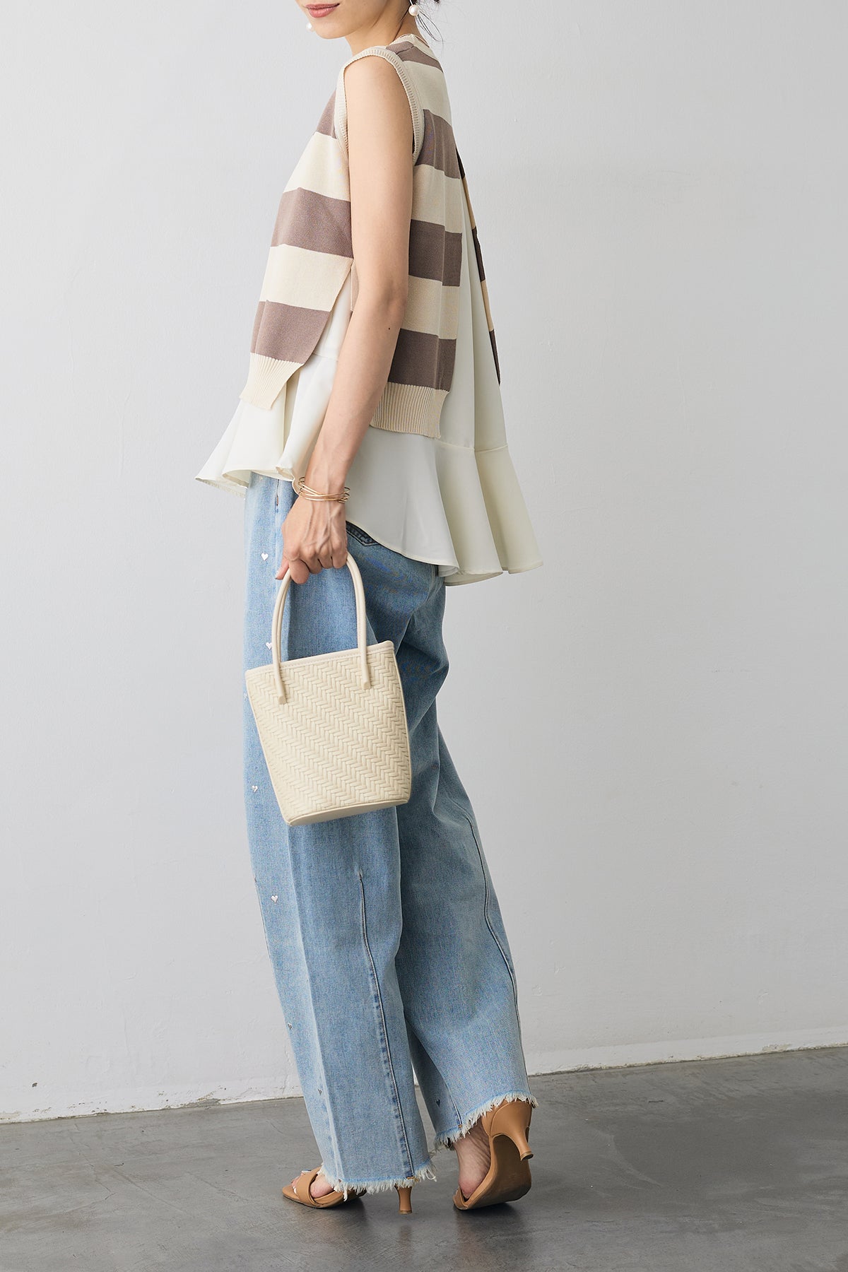 Frene フラーネ✴︎リボンジャガードパールジレ✴︎ホワイト　新品 New arrival – Frene