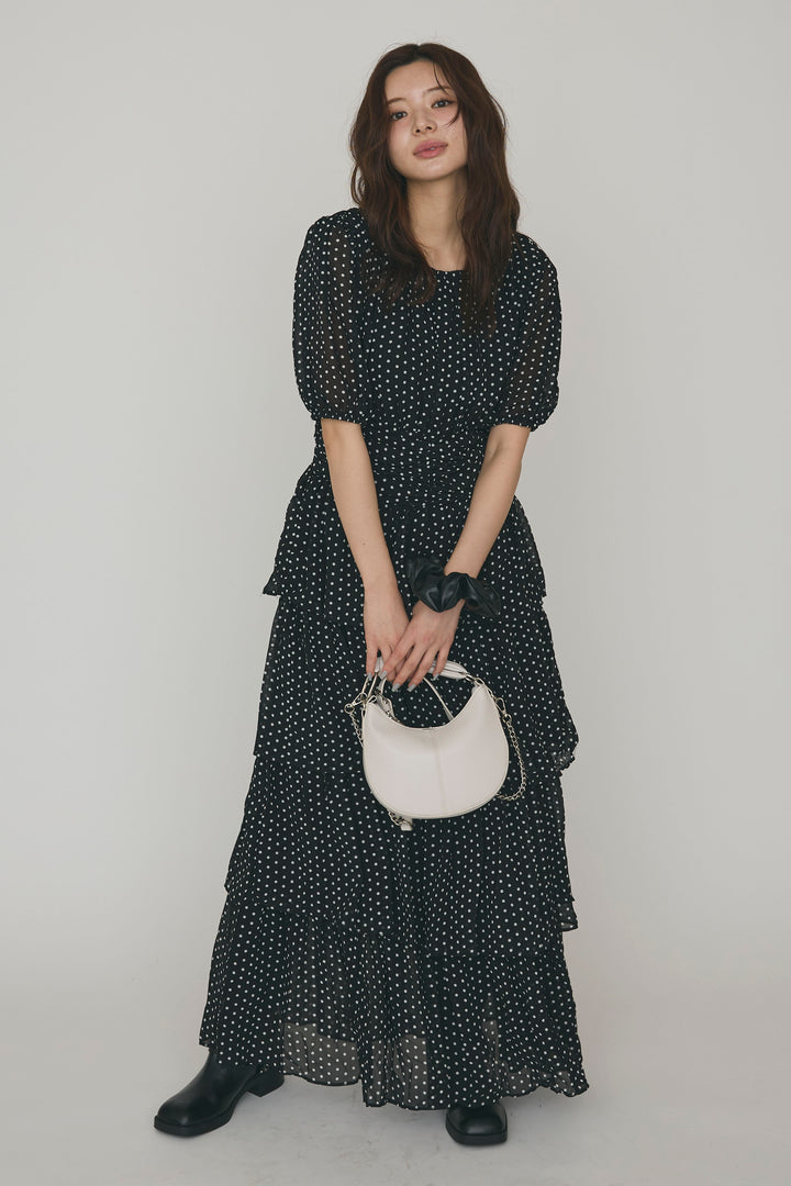 [予約]ドットティアードロマンティックワンピ