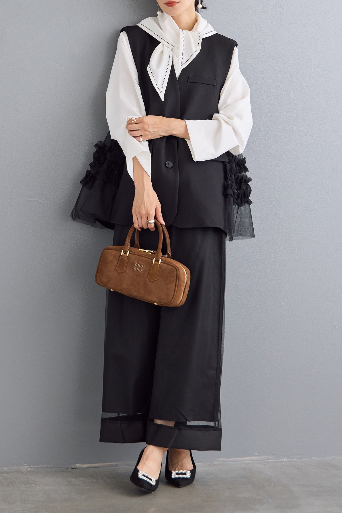 新作　リボンジャガードパールジレ　frene Vest – Frene