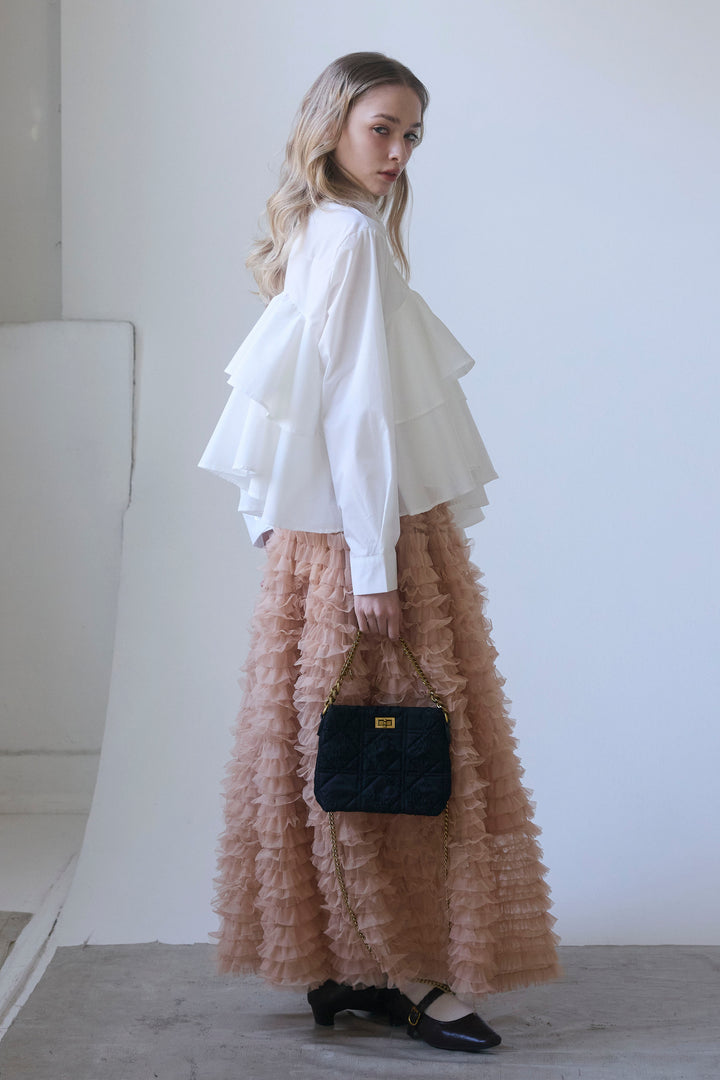 [予約]アシメフリルティアードシャツ