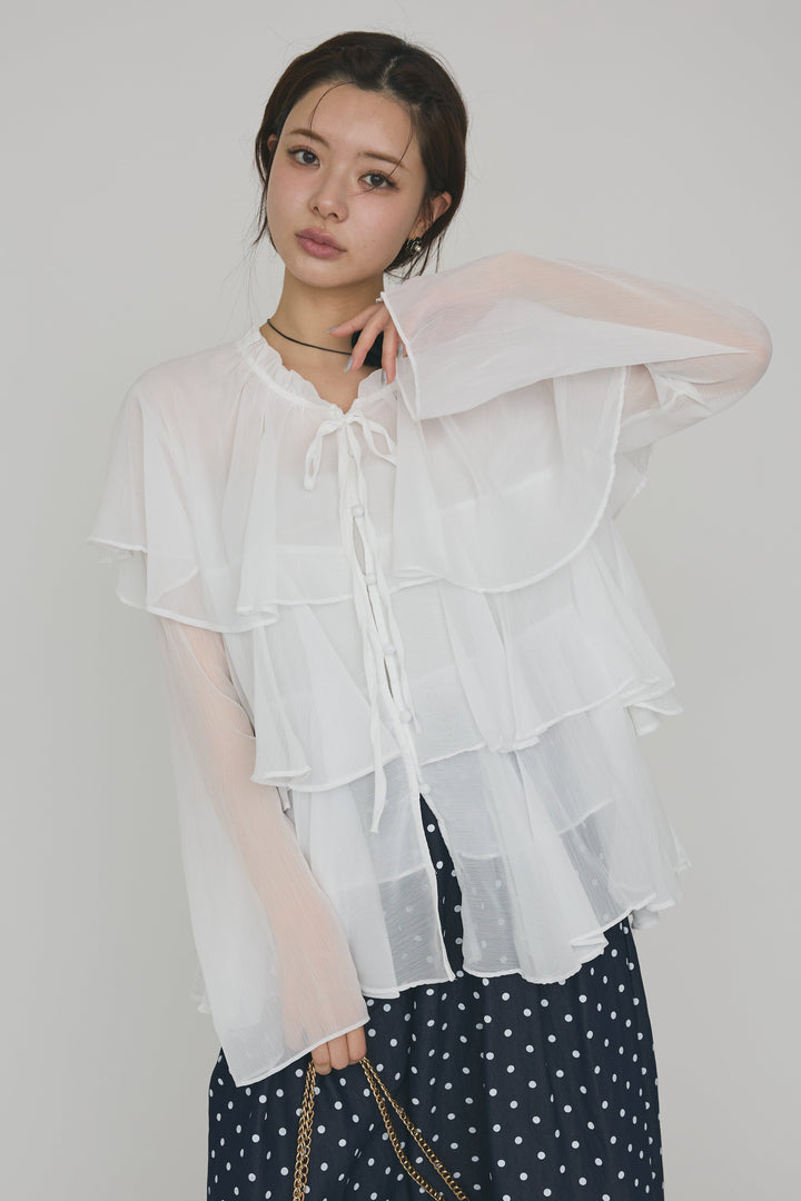 [予約]エアリーシフォンティアードブラウス