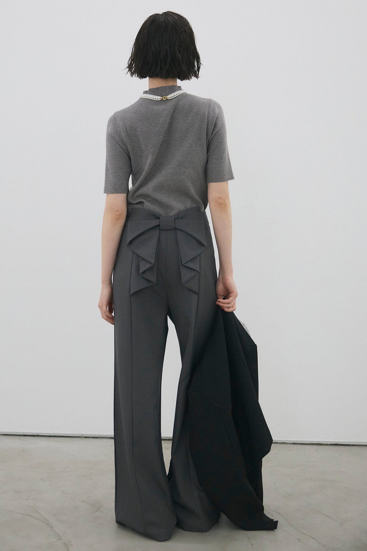 リボンジャガードジャケット　ブラック　Frene リボンジャガードジャケット ブラック Frene