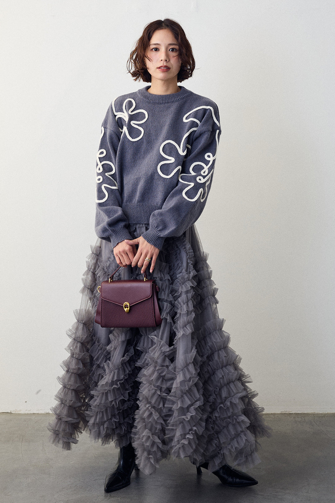 [予約]コードフラワーニットプルオーバー