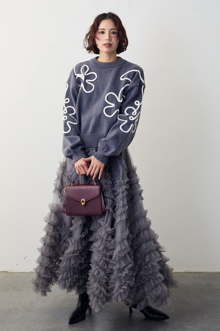 [予約]コードフラワーニットプルオーバー