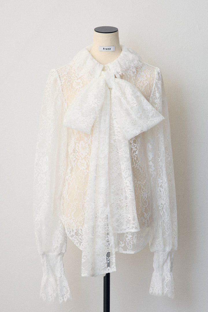 [予約]クラシカルレースボウタイブラウス