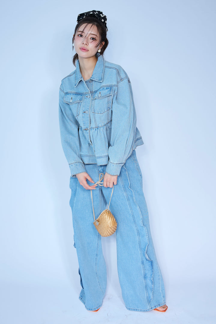 [予約]ペプラムデニムジャケット
