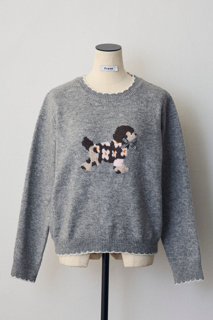 [予約]ドッグジャガードニット