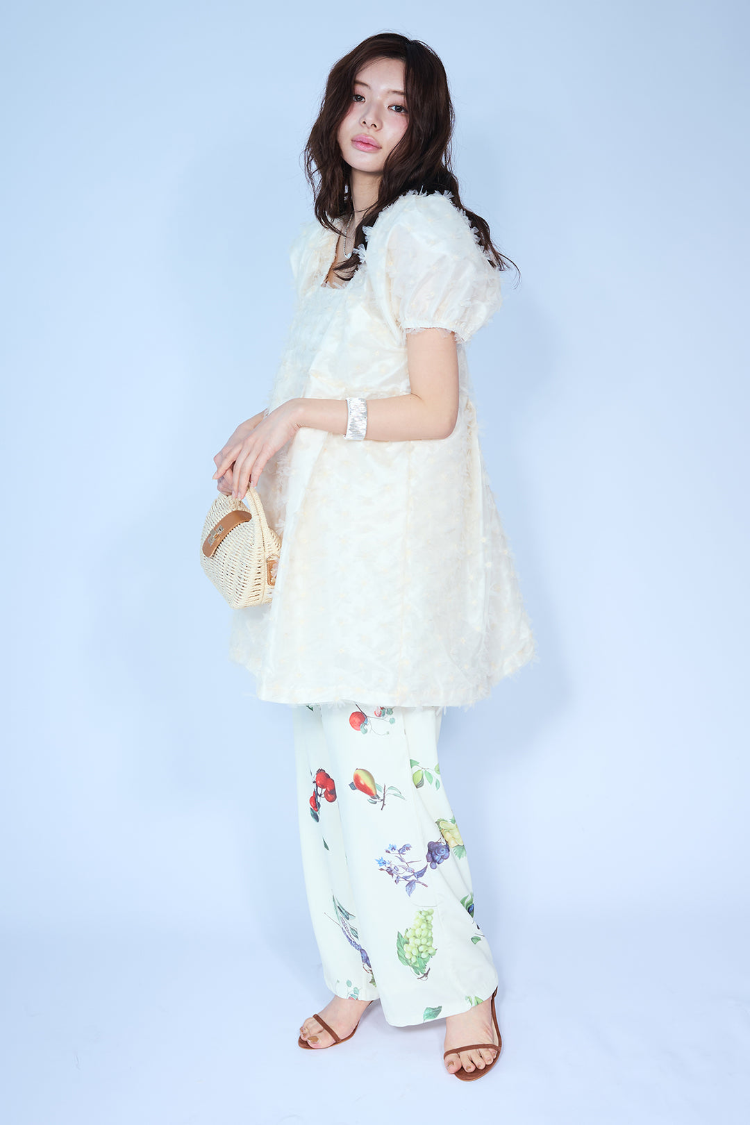 [予約]フルーツパターンストレートパンツ