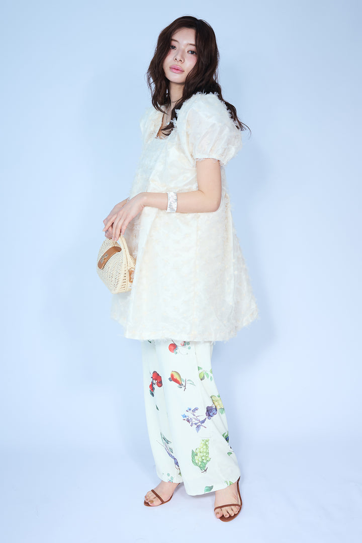 [予約]フルーツパターンストレートパンツ