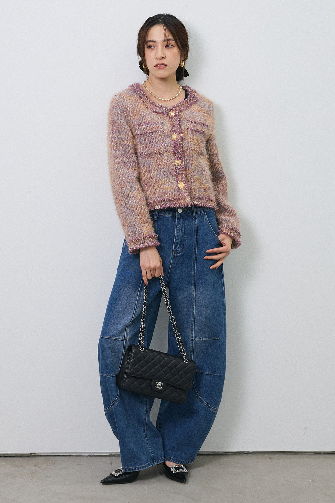 [予約]ステッチ美ラインカーブデニムパンツ