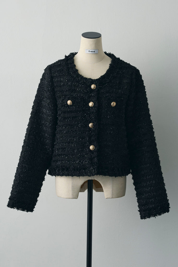 cygne ツイードジャケット black outer | Cygne