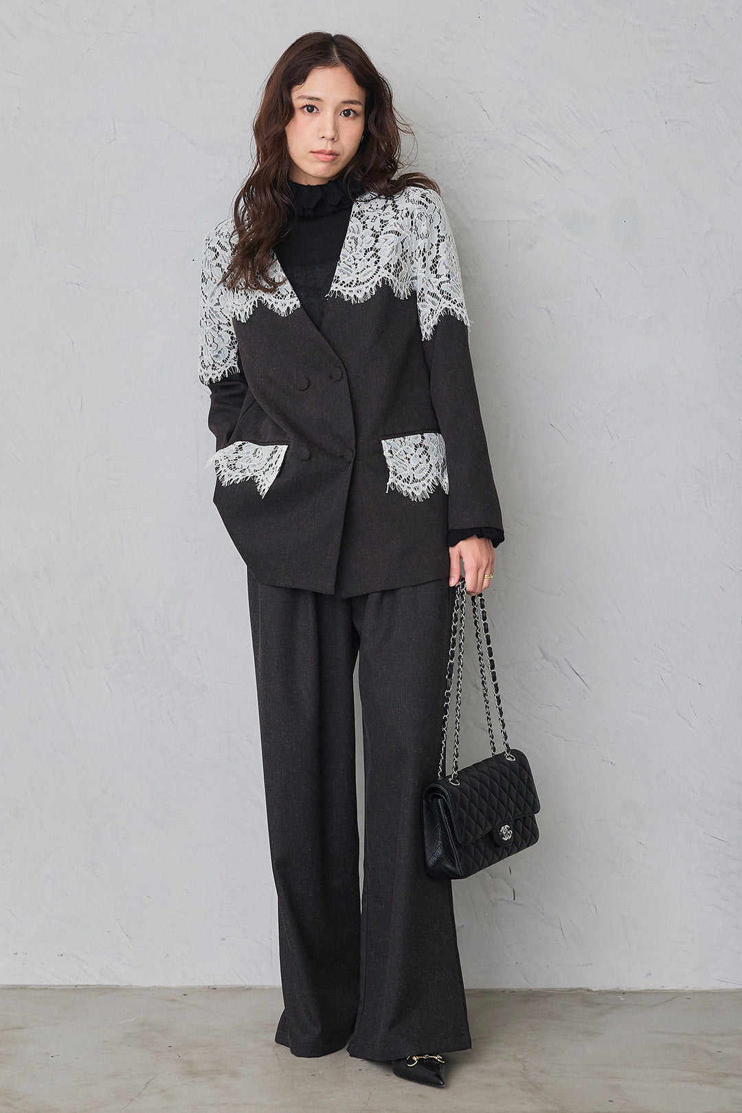 [予約]ショルダーレースデザインジャケット