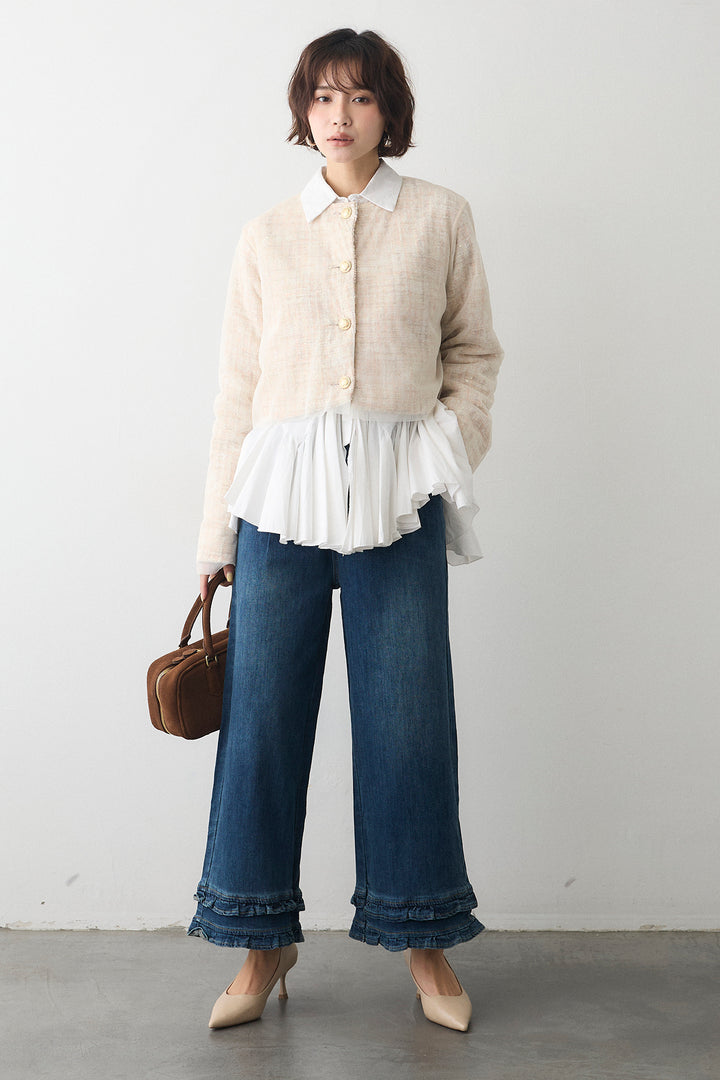 [予約]フリルヘムデニムパンツ