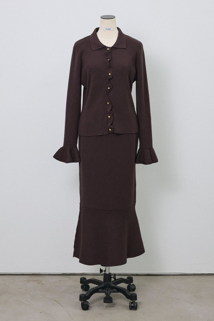 [予約]フロントラッフルデザインニットセットアップ