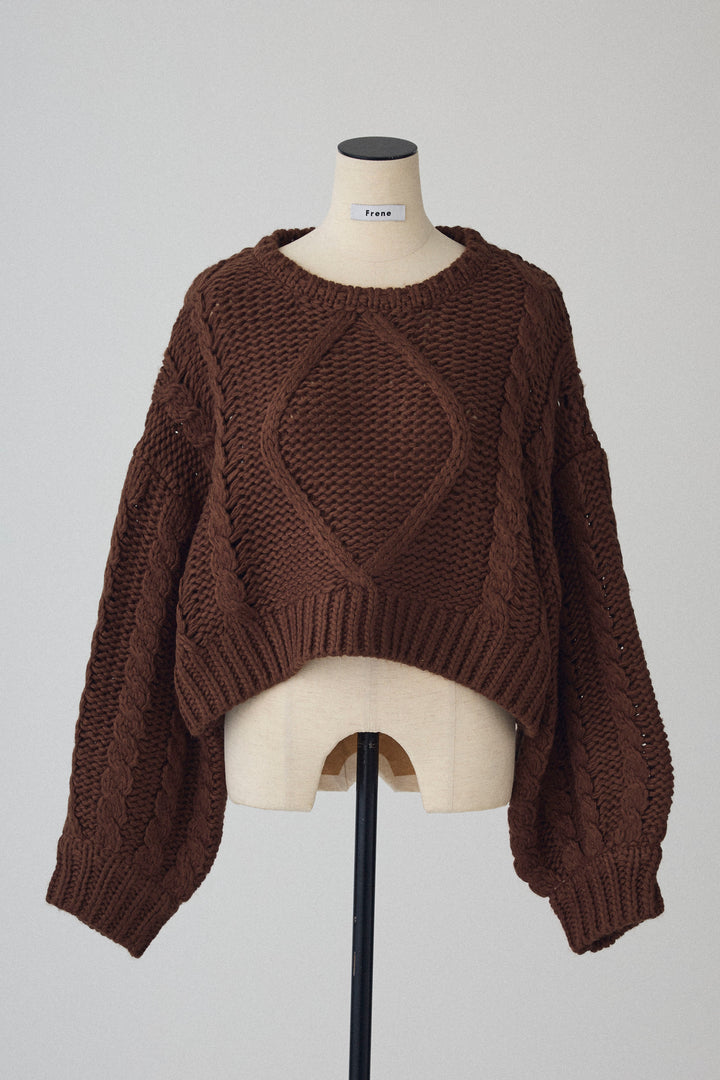 [予約]ローピングケーブルショートニット