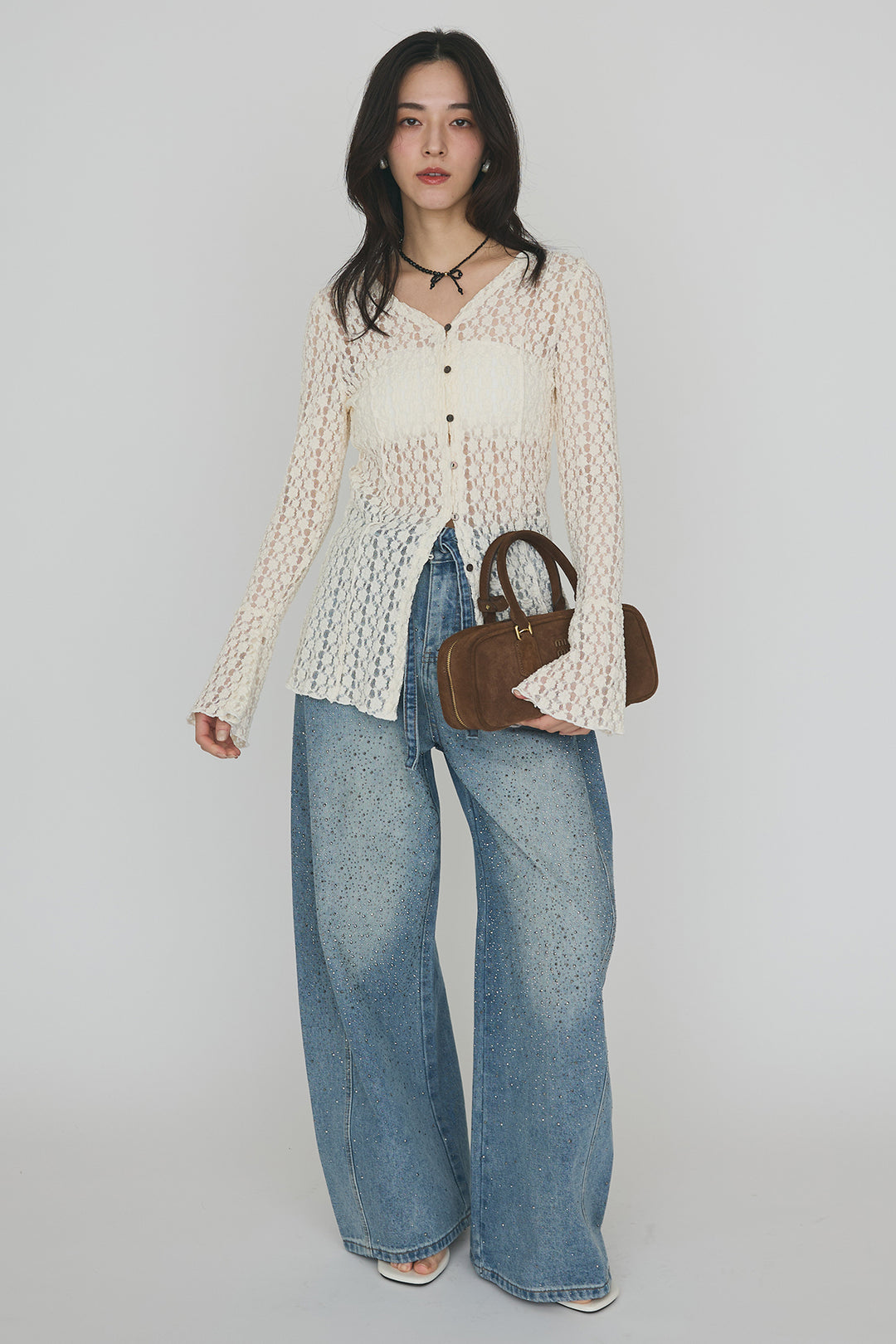 [予約]ラインストーン美ラインデニム