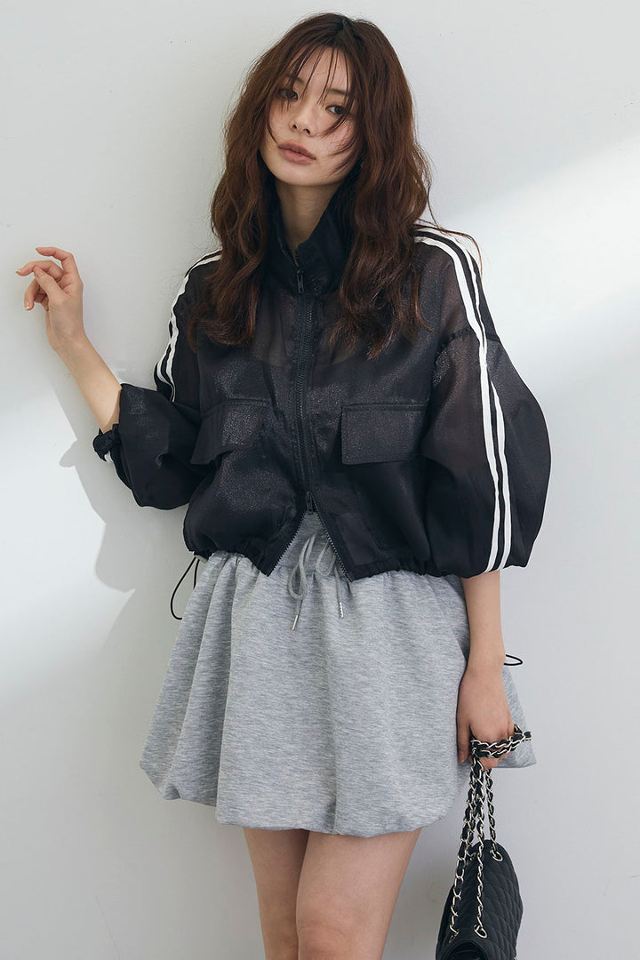 [予約]シアーオーガンジーサイドラインショートブルゾン