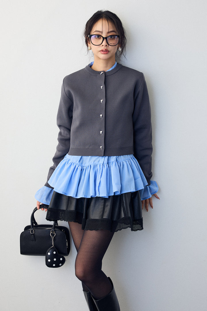 [予約]メタルボタンベーシックカーデ