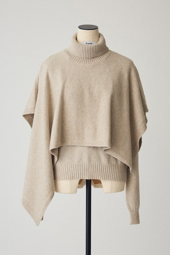 [予約]アシメケープ2wayニット