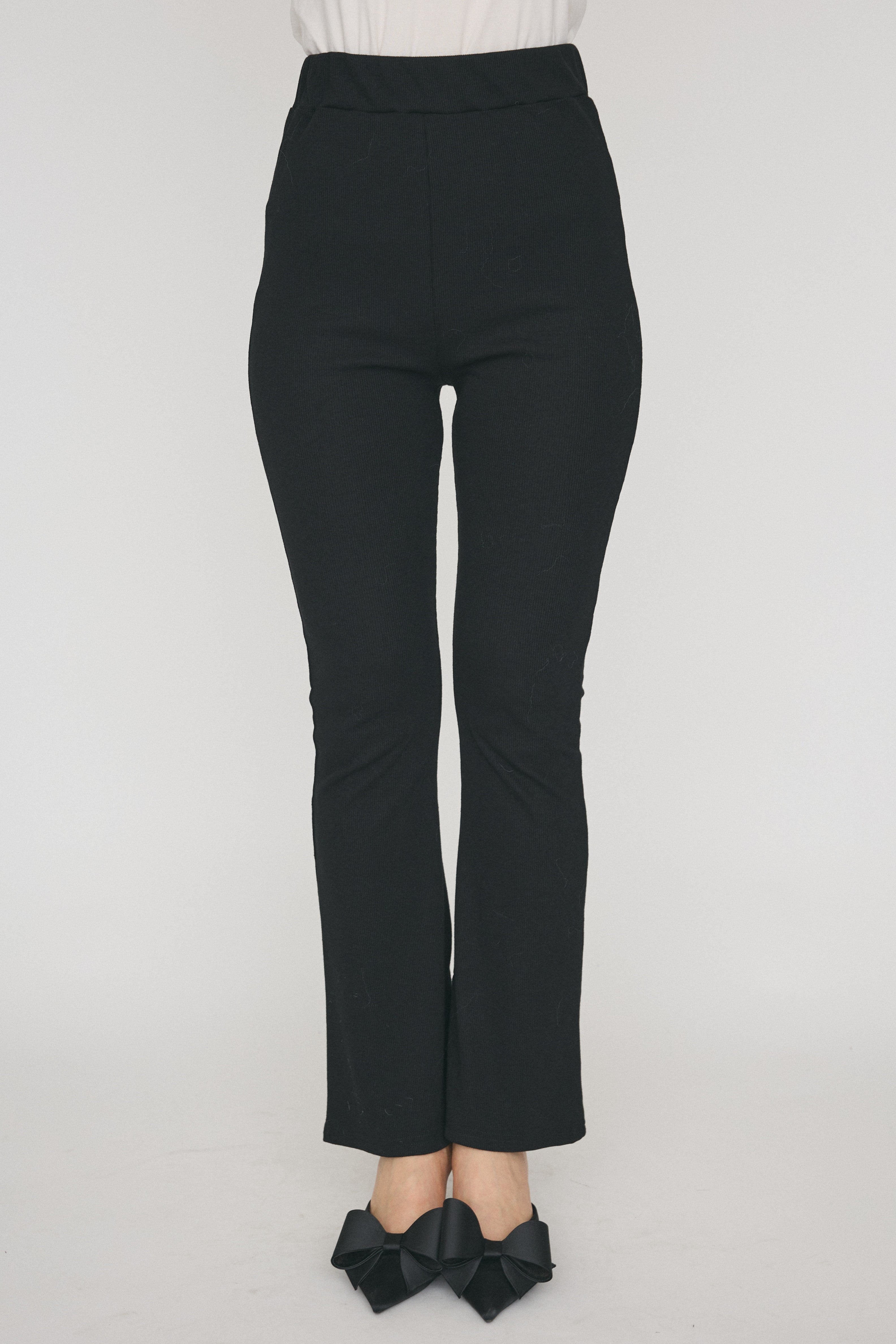 ベーシックリブ　フレアパンツ　Lサイズ 予約]カットリブフレアベーシックパンツ – Frene