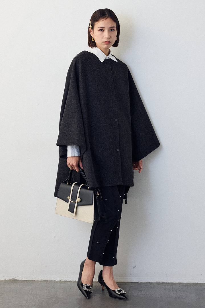 [予約]ウールライクドルマンポンチョコート