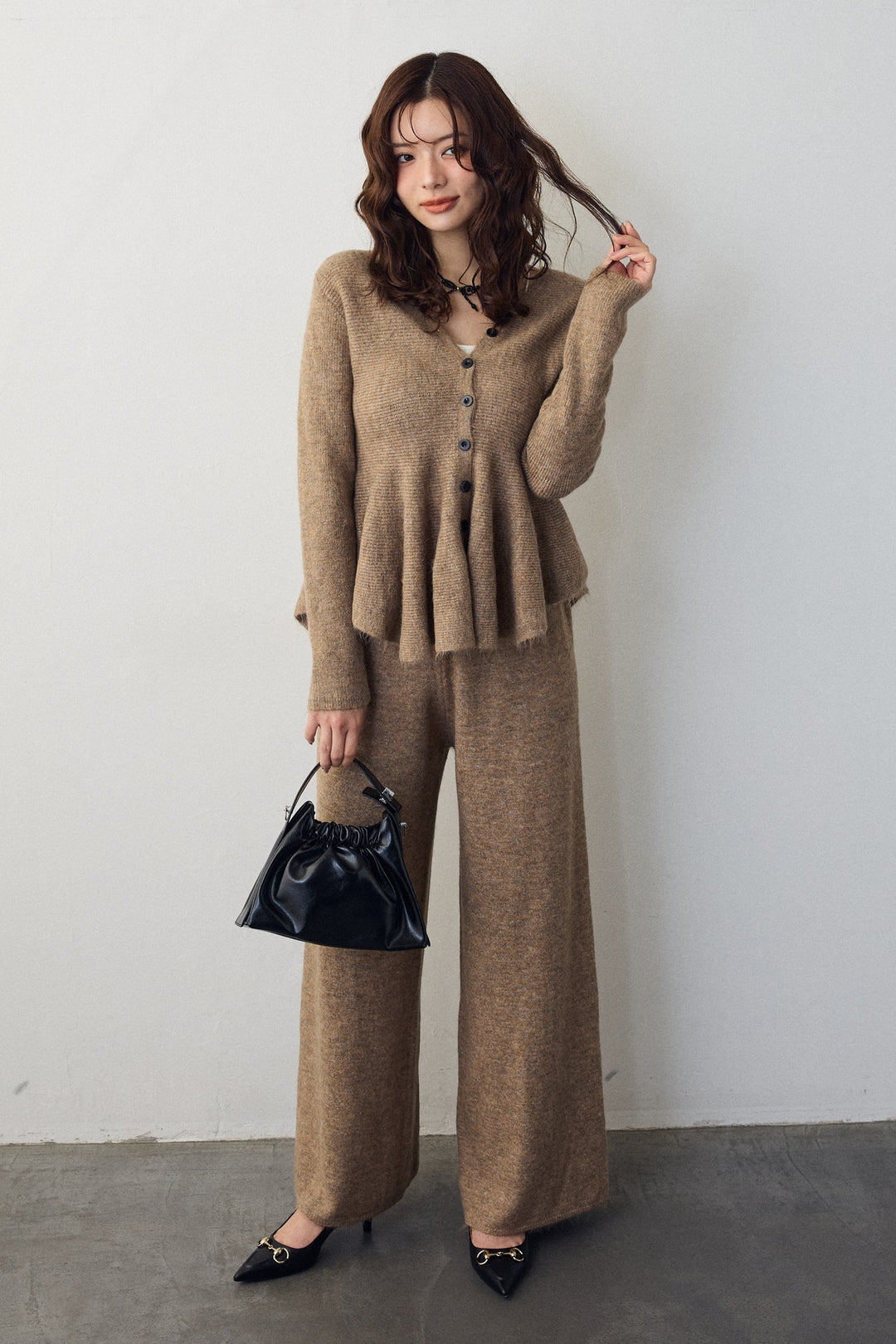 [予約/SET]美ラインペプラムニットセットアップ+美ラインペプラムニットセットアップ(2set)