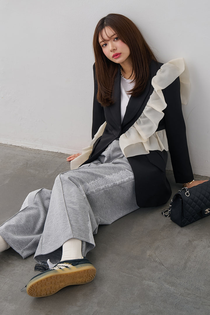 [予約]サイドレースWフェイスカットソーパンツ