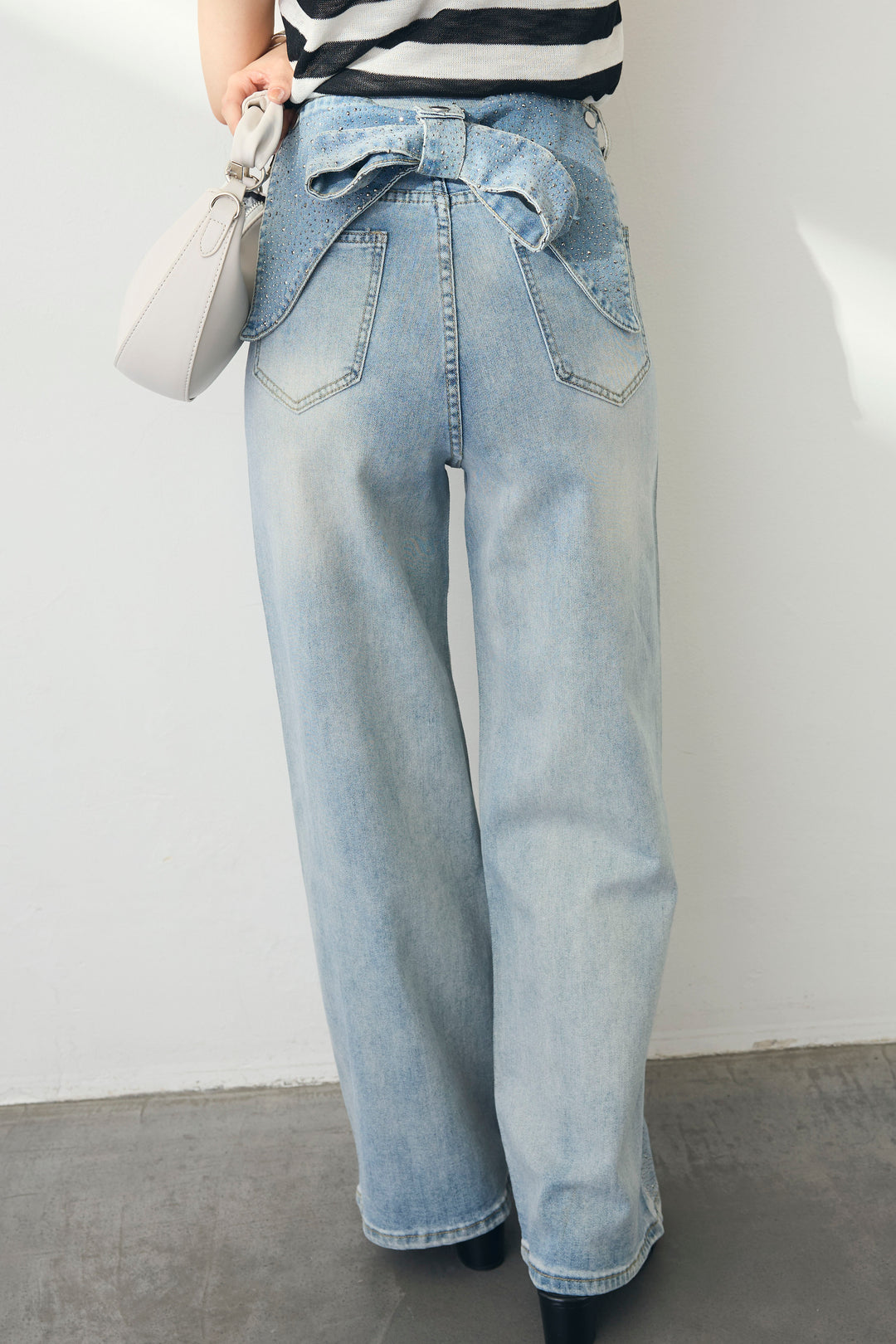 [予約]2wayリボンストーンデニムパンツ