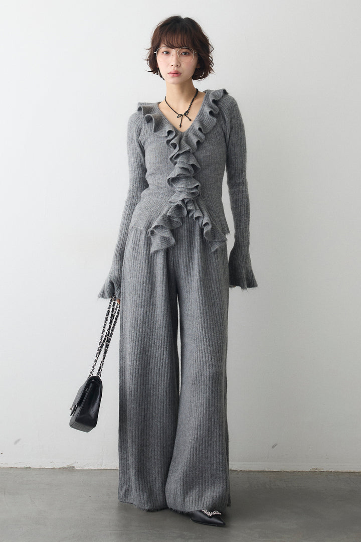 [予約]フロントフリル美ラインニットセットアップ