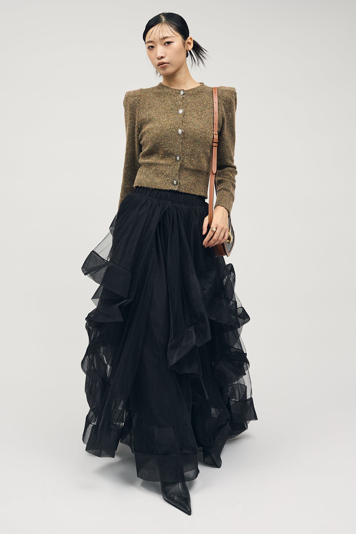 予約/SET]パワショルシャイニーウールニットカーデ+ランダム