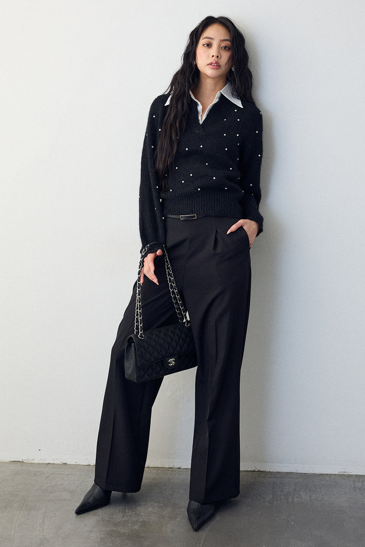 [予約]ポイントベルトセットストレートワイドパンツ