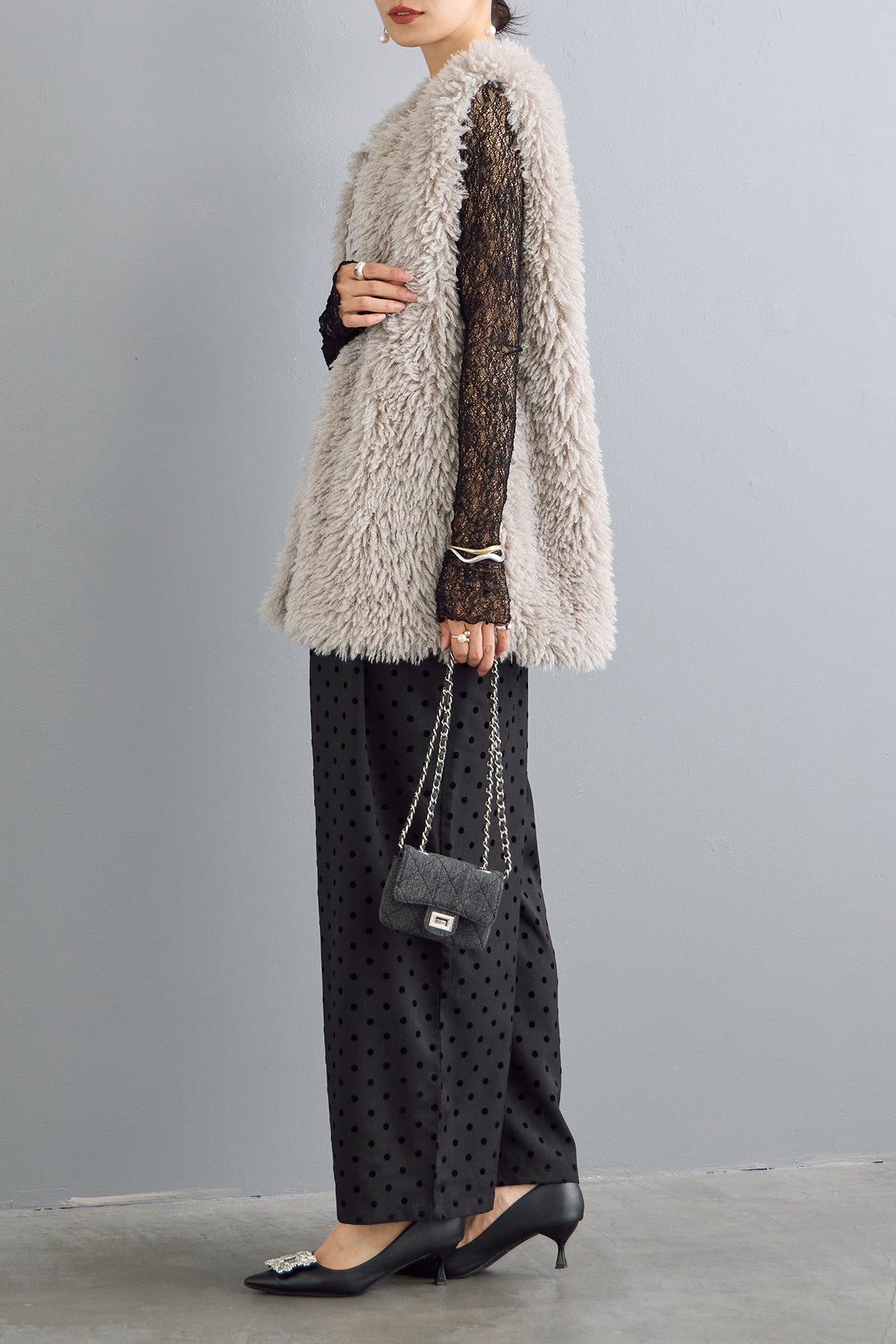 予約]ミドル丈プードルファーベスト – Frene