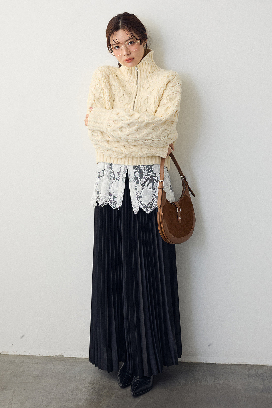 [予約]バルキーケーブルハーフジッププルオーバー