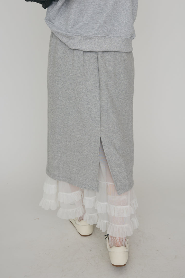 [予約]フリルヘムスウェットスリットスカート