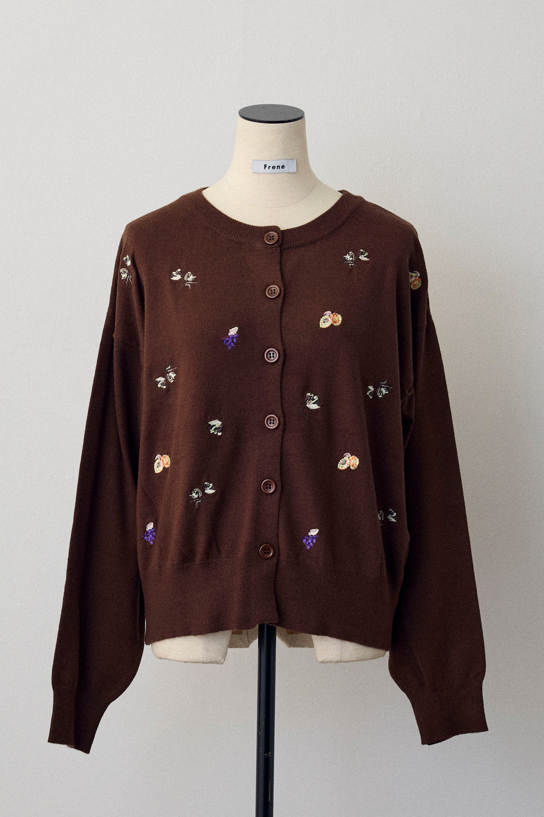 [予約]フルーツフラワー刺繍ニットカーデ