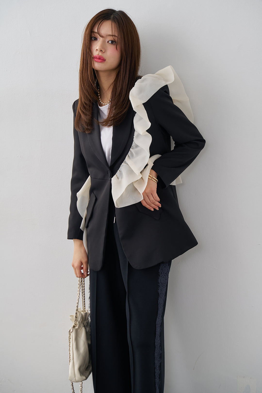 [予約]サイドレースWフェイスカットソーパンツ