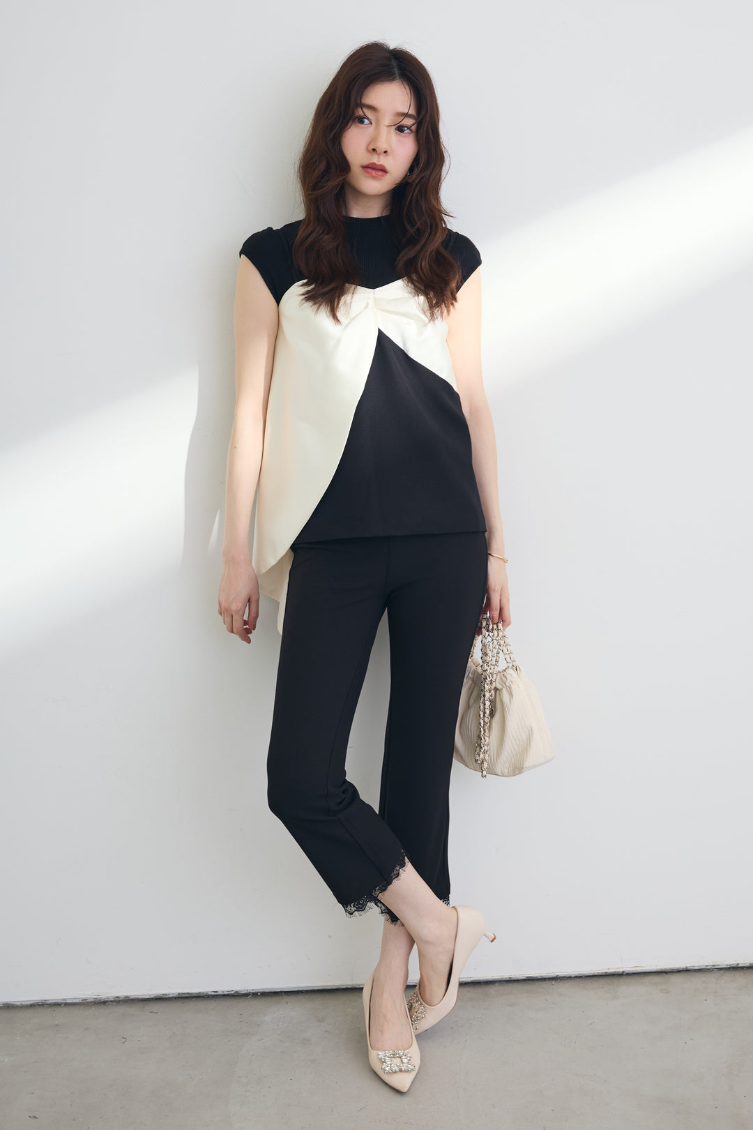 [予約]ビッグアシメリボンキャミトップス